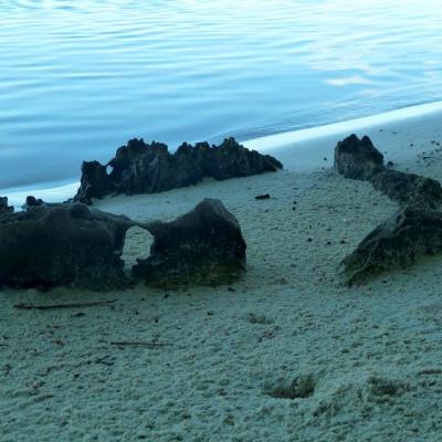 Marae sur la plage de motu Horoatera