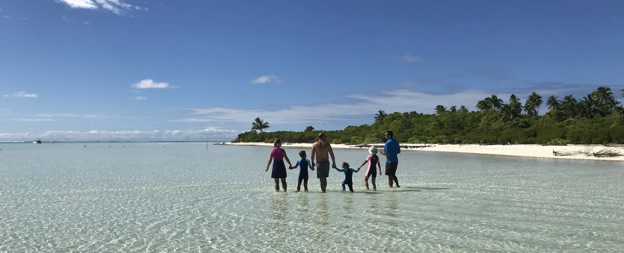 Tetiaroa Society nature guide with a family