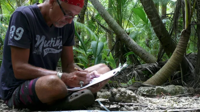 mapping a dance platform on Tetiaroa