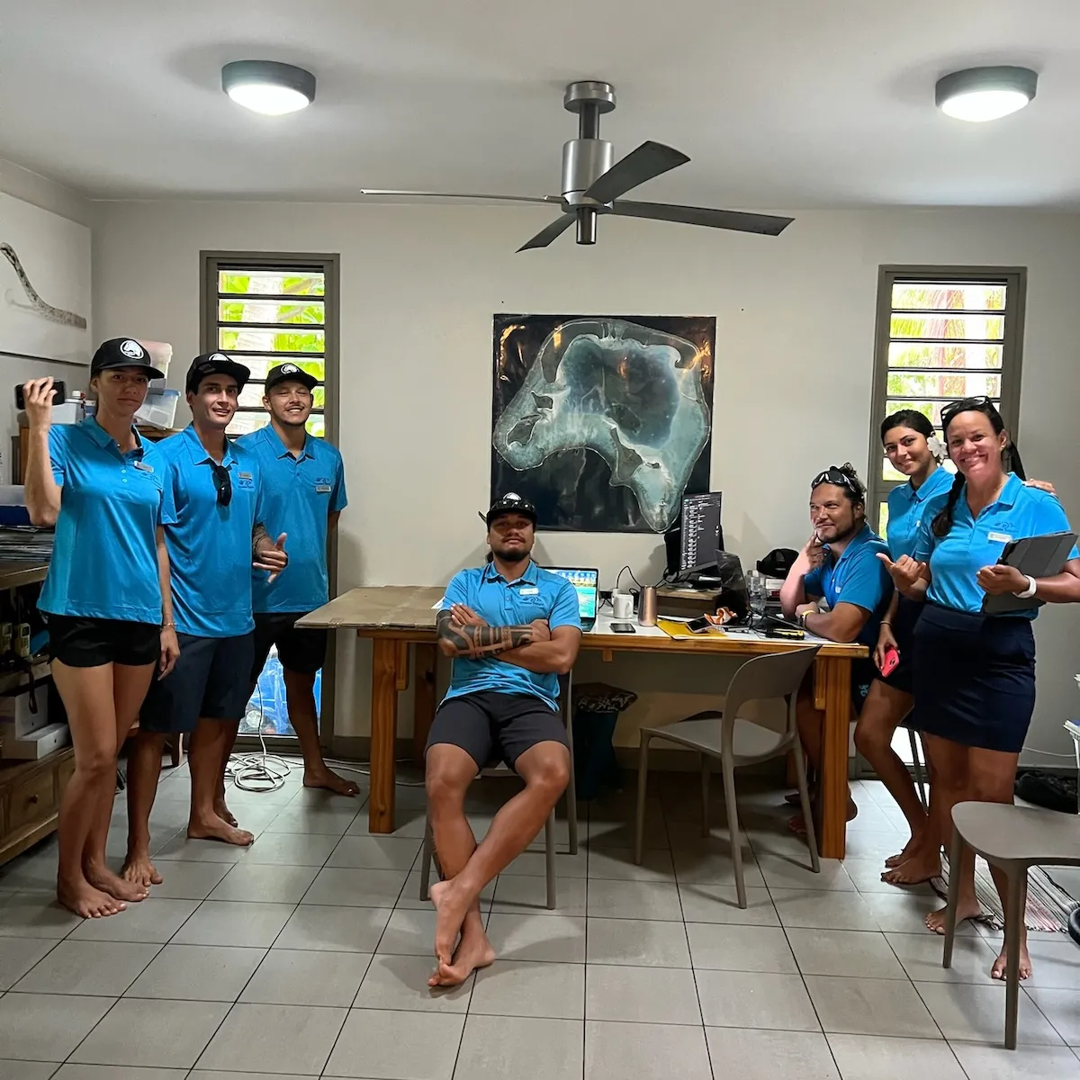 TS staff in the ecostation office