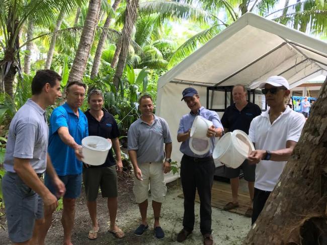 President Obama releasing sterile male mosquitos with the Mosquito Control program run by Herve Bossin at Institute Louis Malarde.